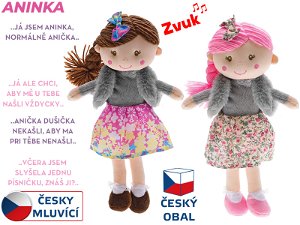 Mikro trading Panenka Aninka hadrová - 30 cm - ve vestičce - česky mluvící