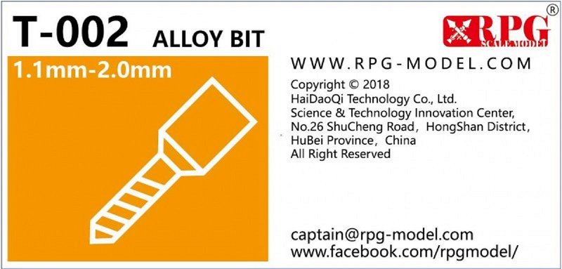 RPG SCALE MODEL Sada bitů ze slitiny (Alloy bit) - 1,1 - 2,0 mm
