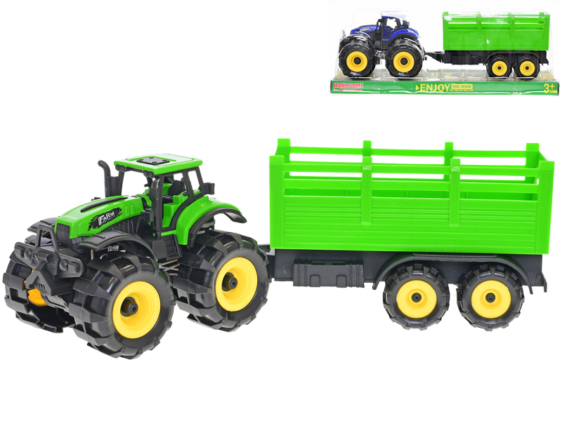 Mikro trading Traktor s vlečkou - 33,5 cm - na setrvačník