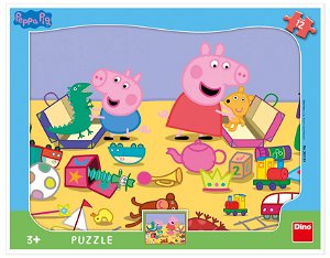 Dino Puzzle deskové - Prasátko Peppa - Peppa Pig si hraje - 12 dílků