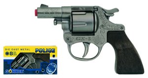 Alltoys CZ Policejní revolver kovový stříbrný - 8 ran