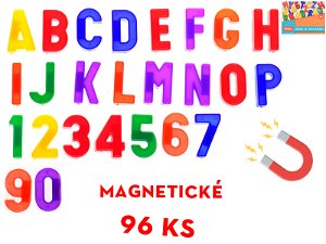 Mikro trading Magnety písmena a číslice - 96 ks