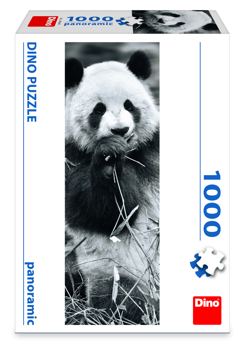 Dino Puzzle panoramatické - Panda v trávě - 1000 dílků