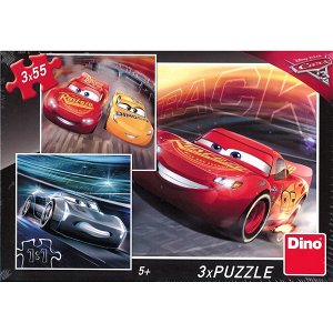 Dino Puzzle - Walt Disney Cars 3: Trénink - 3 x 55 dílků