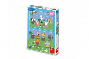 Dino Puzzle - Peppa Pig: Prasátko Peppa a kamarádi - 2x 48 dílků - 2v1