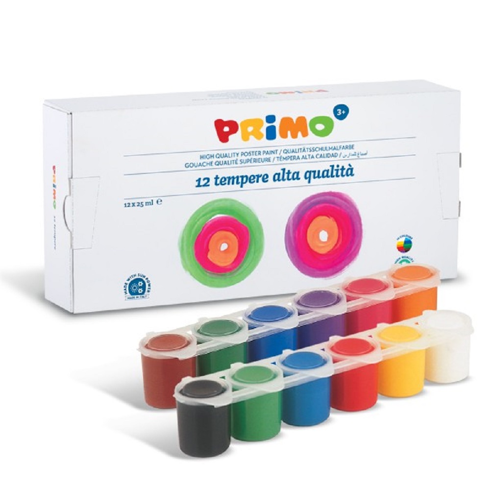 PRIMO Temperové barvy - sada 12 x 25 ml