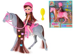 Mikro trading Panenka jezdkyně s koněm a doplňky