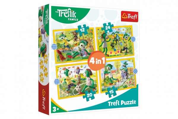 Trefl Puzzle - Rodina Treflíků 4v1 - 12, 15, 20 a 24 dílků