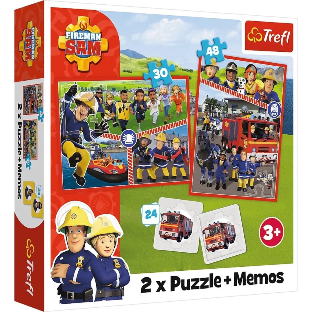 Trefl Puzzle - Požárník Sam - 30 a 48 dílků + pexeso