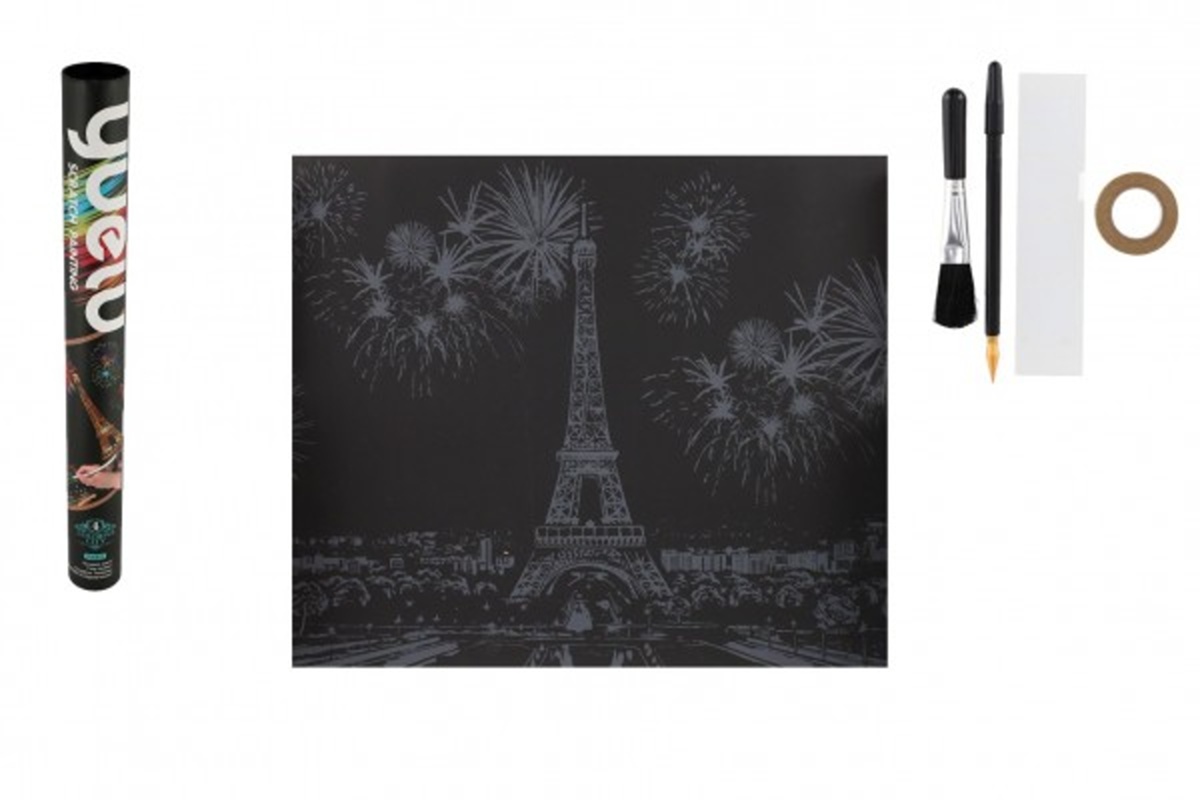 SMT Creatoys Škrabací obrázek barevný - Eiffelova věž