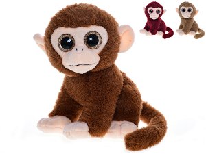 Mikro trading Opice plyšová sedící - 20 cm - velké oči