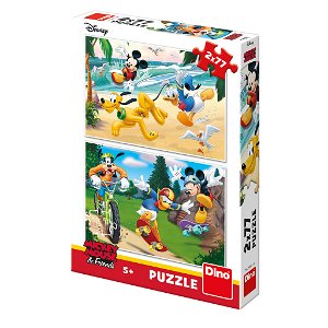 Dino Puzzle - Walt Disney: Mickey sportuje - 2 x 77 dílků