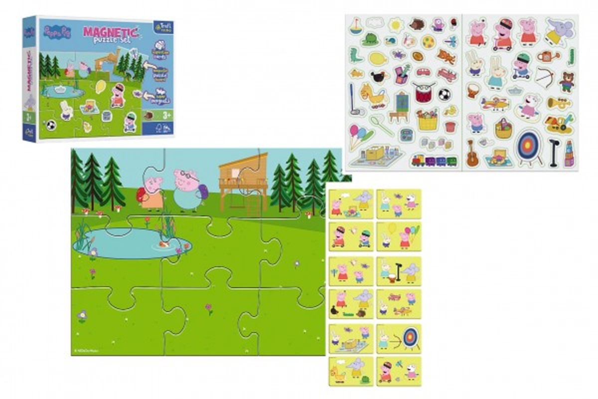 Trefl Magnetické puzzle - Peppa Pig: Peppa a její zábava - 12 dílků