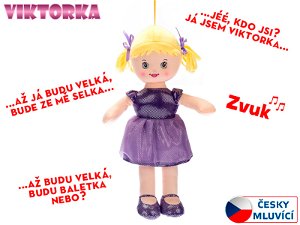 Mikro trading Panenka Viktorka hadrová - 32 cm - česky mluvící - fialová