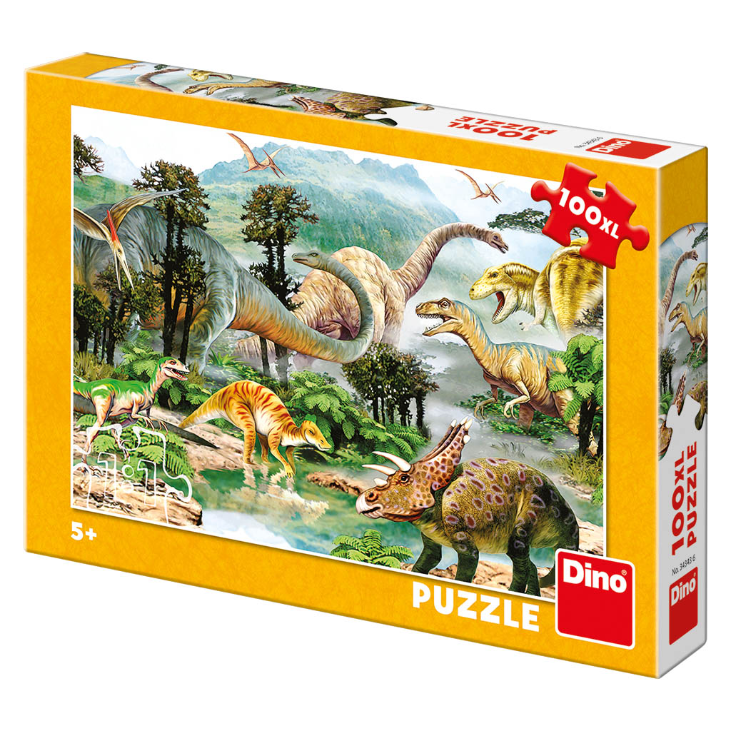 Dino Puzzle - Život dinosaurů - 100 dílků XL