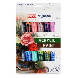 Easy Akrylové barvy - 20 ml - 12 barev