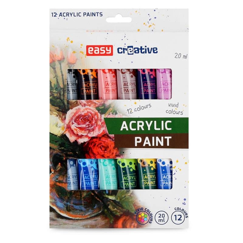 Easy Akrylové barvy - 20 ml - 12 barev