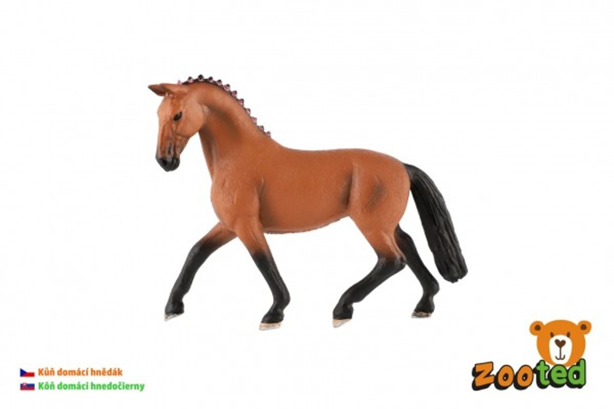Teddies Kůň domácí hnědák - zooted - 13 cm