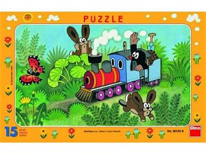 Dino Puzzle deskové - Krtek a lokomotiva - 15 dílků