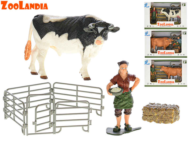 Mikro trading ZooLandia - Kráva s doplňky