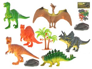 Mikro trading Dinosauři s doplňky - 6 ks