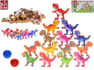 Mikro trading Big Tree dinosaurus jenga/puzzle 16 ks dinosaurů 8 cm