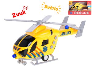 Mikro trading Helikoptéra ambulance - 20 cm - na setrvačník se světlem a zvukem