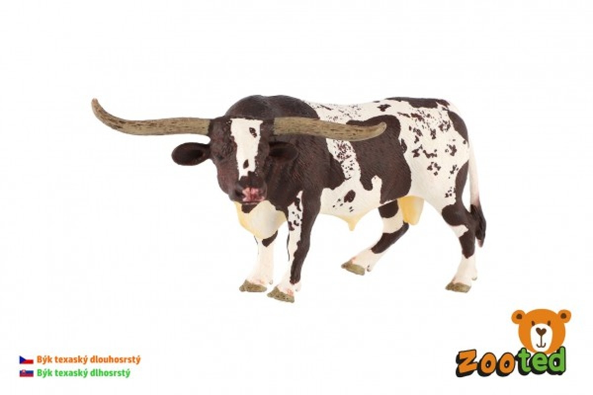 Teddies Býk dlouhorohý texaský skot - zooted - 15 cm