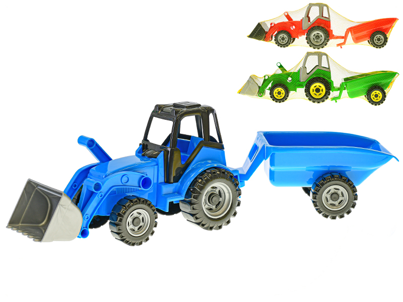 Mikro trading traktor s vlečkou a nakladačem