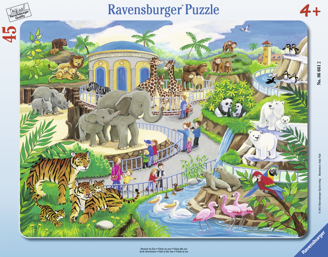 Ravensburger Puzzle deskové - Návštěva v ZOO - 45 dílků