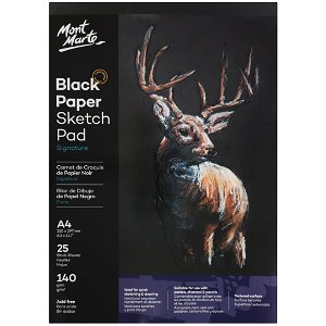 MontMarte Mont Mart skicovací blok, černý papír, 140g/m², A4, č.0060, 25 listů