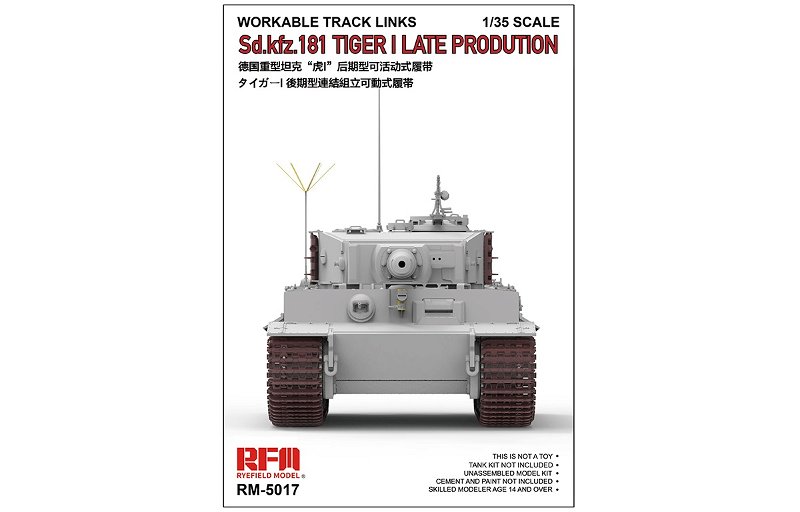 RFM Plastikové díly příslušenství tanku Sd.kfz.181 Tiger I Late Production