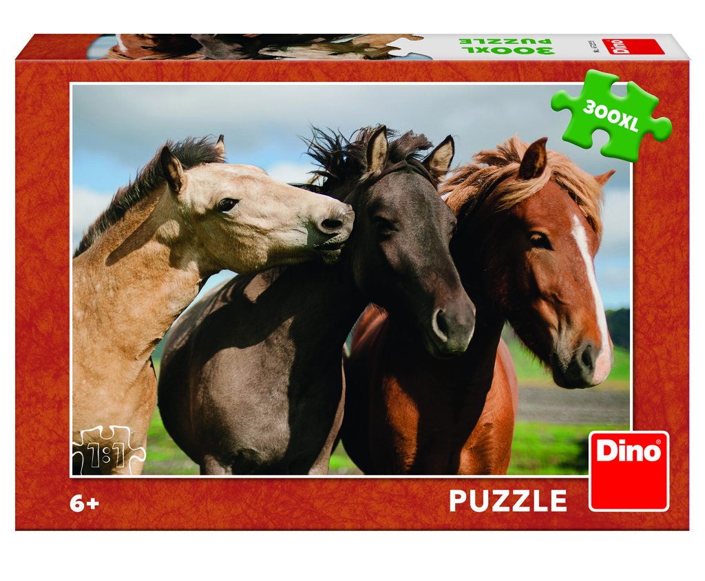 Dino Puzzle - Barevní koně - 300 dílků XL