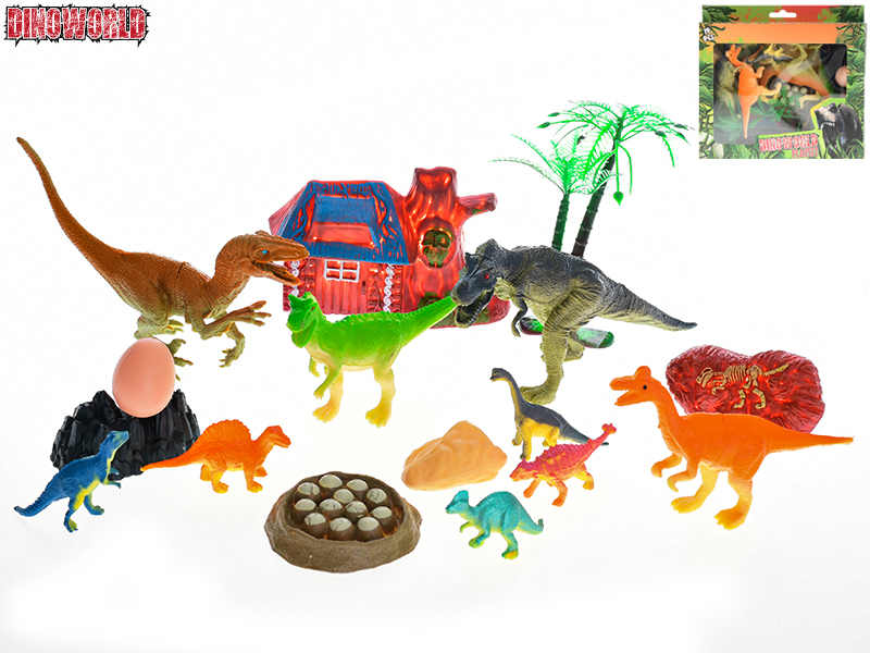 Mikro trading Dinoworld - Sada dinosaurů s doplňky - 19 ks