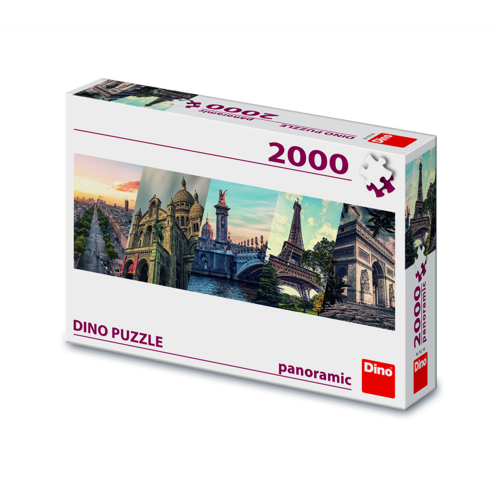 Dino Puzzle panoramatické - Paříž koláž - 1000 dílků