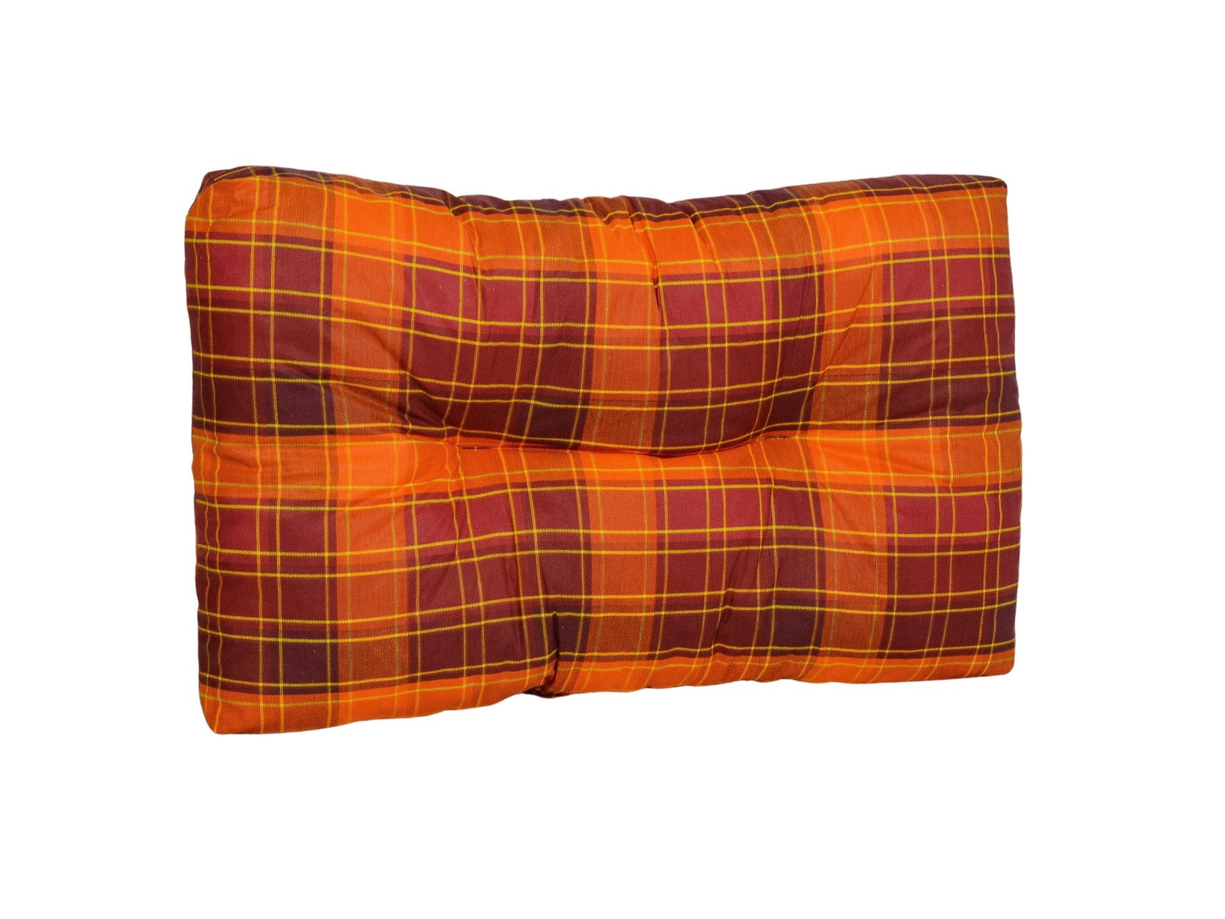 LKV Lomnice Polštář na paletový nábytek - 60 x 40 cm - oranžovočervená kostka