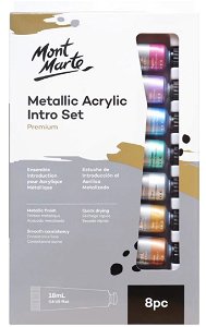 MontMarte Sada akrylových barev METALL č. 8181 - 8x 18 ml tuba - papírový obal