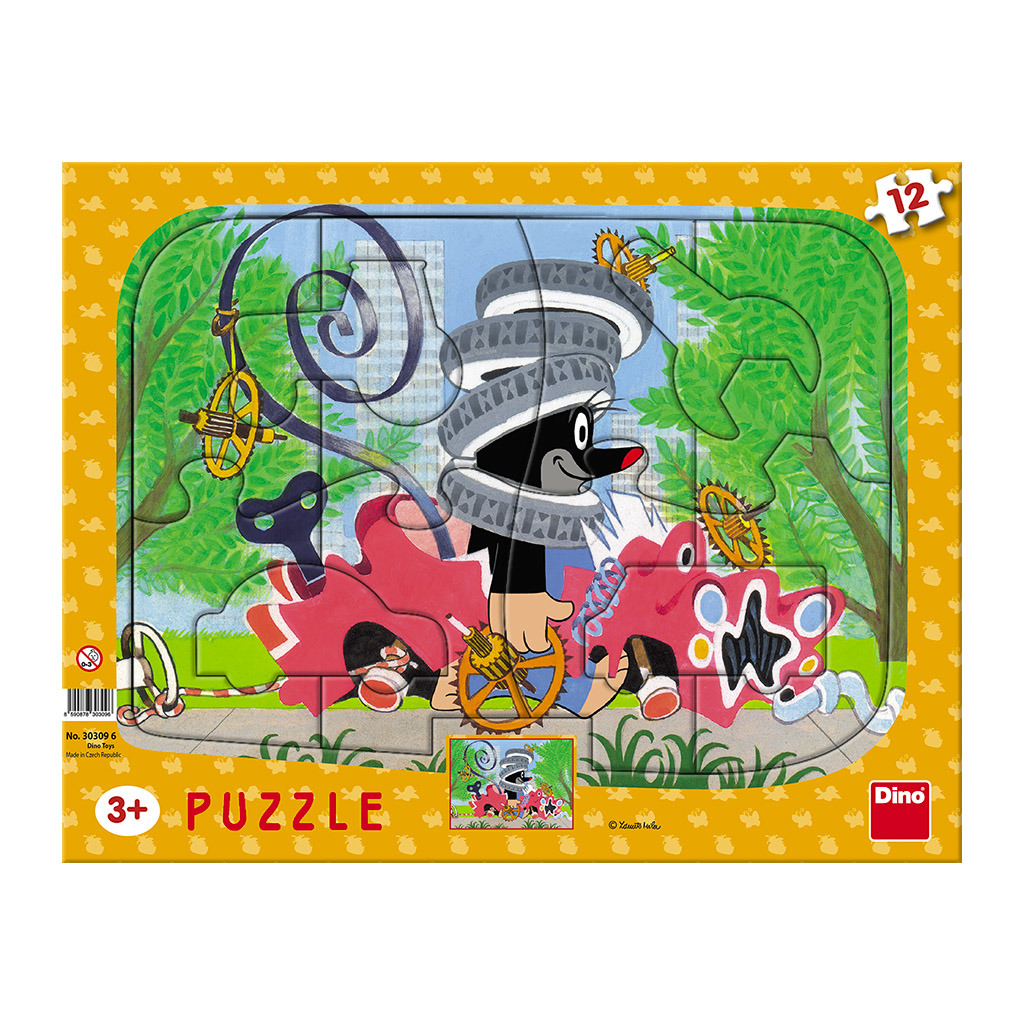 Dino Puzzle deskové - Krtek opravář - 12 dílků