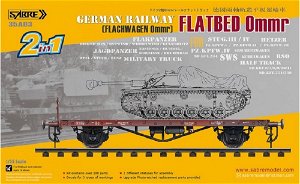 SABRE Plastikový model německého železničního vozu Flatbed Ommr (German railway) - 2v1