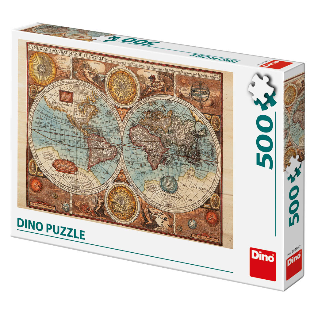 Dino Puzzle - Mapa Světa - 500 dílků