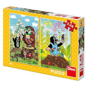 Dino Puzzle - Krtek na mýtině - 2 x 48 dílků
