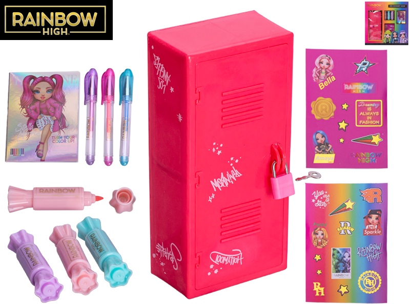 Mikro trading Rainbow High - Školní skříňka s výtvarnými potřebami - 7 ks v krabičce
