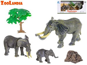 Mikro trading Zoolandia - Slon s mláďaty a doplňky