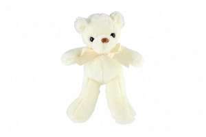 Teddies Medvěd s mašlí - 30 cm - bílá