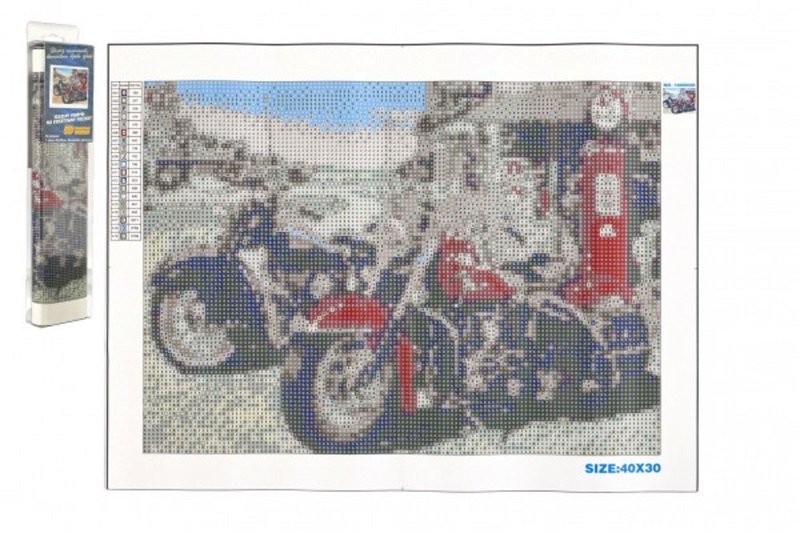 SMT Creatoys Diamantový obrázek - Motorky - 40 x 30 cm