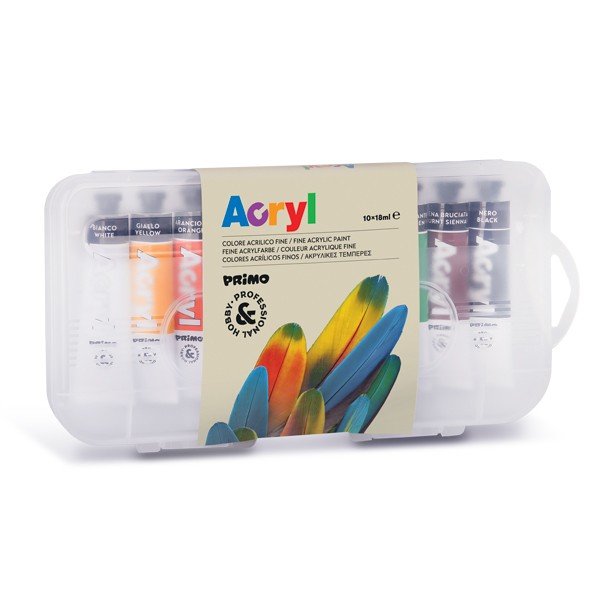 PRIMO Akrylové barvy - tuby - 10 x 18 ml