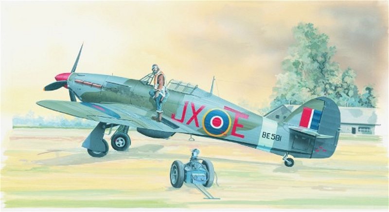 Směr Model Model Hawker Hurricane MK.II HI TECH 16 9x13,6 cm v krabici 25x14 5x4,5 cm 1:72