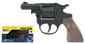 Alltoys CZ Policejní revolver kovový černý - 8 ran