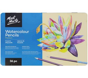 MontMarte sada uměleckých akvarelových pastelek č. 0113 36ks štětec kovový box