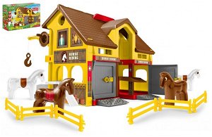 WADER Play House - Ranč s koňmi + kůň 4 ks